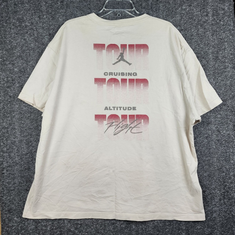 Air Jordan T-Shirt Mens 2XL Off-White Flight Tour Cruising Altitude Graphic Tee - Picture 2 of 10